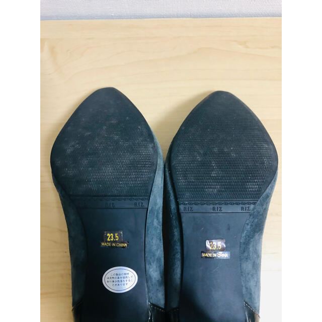 Riz raffinee(リズラフィーネ)のRiz raffine  スエード　パンプス. グレー 黒 レディースの靴/シューズ(ハイヒール/パンプス)の商品写真