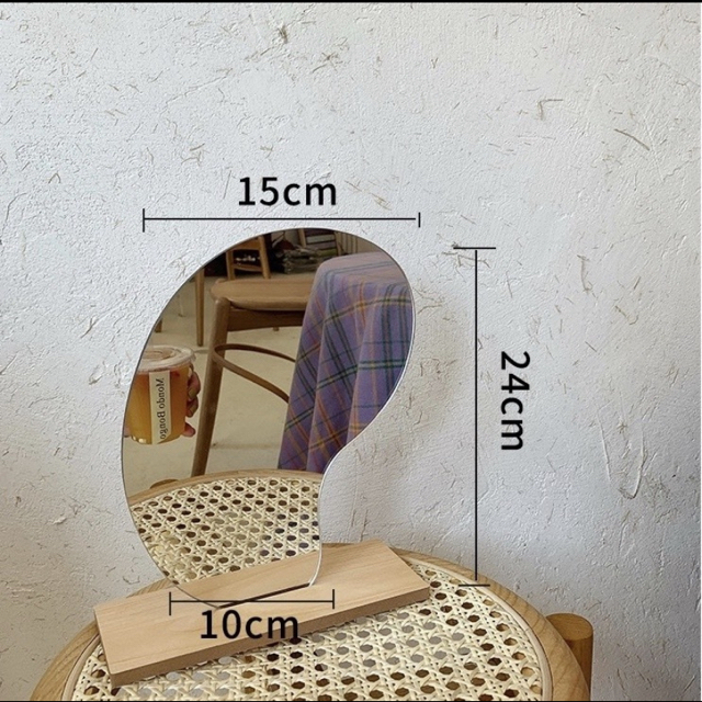 夏休みセール！ ビーンズ　ミラー　卓上　鏡　韓国　インテリア　雑貨　可愛い インテリア/住まい/日用品のインテリア小物(卓上ミラー)の商品写真