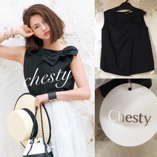 チェスティ(Chesty)の【新品未使用】chestyリボントップス♡サイズ1(シャツ/ブラウス(半袖/袖なし))