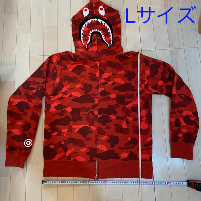 A BATHING APE - エイプ カモ シャーク パーカー 赤 Lサイズの通販 by