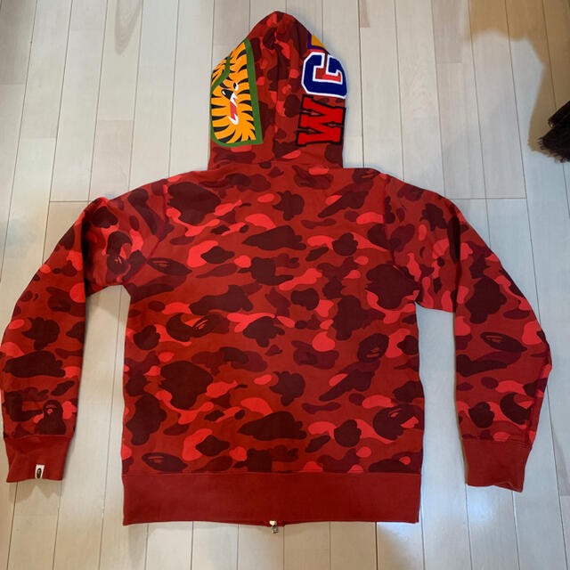 赤　Lサイズ　BAPE SHARK パーカー