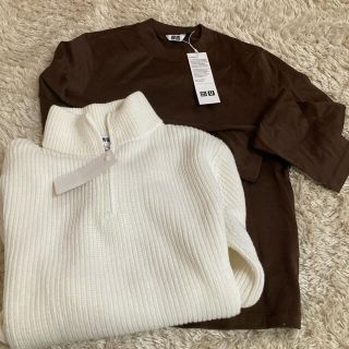 ユニクロ(UNIQLO)のおりこ様専用！UNIQLO U 新品！クルーネック(カットソー(長袖/七分))