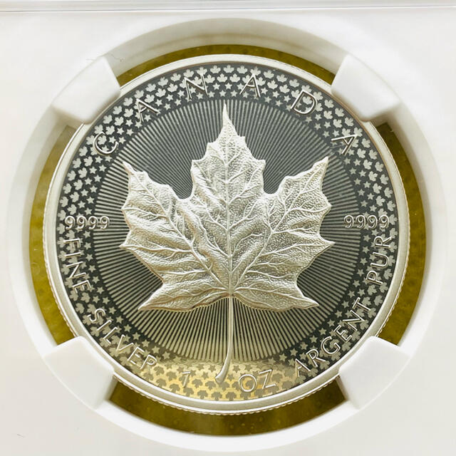 稀少メイプルリーフ PF70 + ER ※アメリカとカナダのコラボ、最高鑑定 エンタメ/ホビーの美術品/アンティーク(貨幣)の商品写真