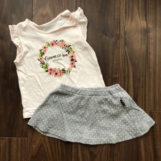 コムサイズム(COMME CA ISM)の80女児服上下セット(Ｔシャツ)