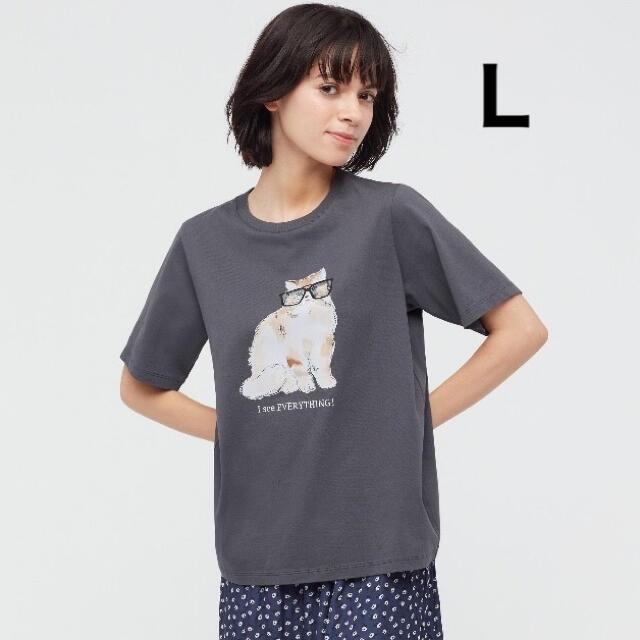UNIQLO(ユニクロ)のユニクロ ポール&ジョー 猫 Tシャツ Lサイズ PAUL&JOE 新品 レディースのトップス(Tシャツ(半袖/袖なし))の商品写真