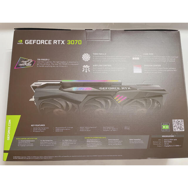 【新品】MSI GeForce RTX 3070 GAMING X TRIO  スマホ/家電/カメラのPC/タブレット(PCパーツ)の商品写真