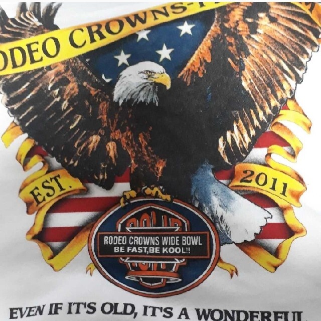 RODEO CROWNS WIDE BOWL(ロデオクラウンズワイドボウル)のRCWB RODEOCROWNSイーグルフリルTシャツフレアスリーブF￥2990 レディースのトップス(Tシャツ(半袖/袖なし))の商品写真