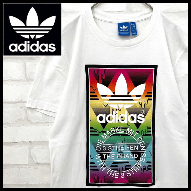 adidas(アディダス)の【匿名配送】adidas アディダス Tシャツ ビックロゴ トレフォイル 白 レディースのトップス(Tシャツ(半袖/袖なし))の商品写真