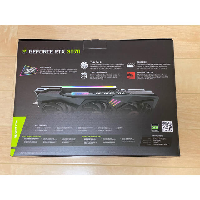 新品未開封 MSI GeForce RTX 3070 GAMING X TRIO スマホ/家電/カメラのPC/タブレット(PCパーツ)の商品写真