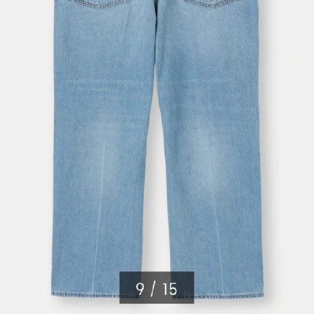GU(ジーユー)のGUストレートスリットジーンズ　L 　新品未使用　ブルー メンズのパンツ(デニム/ジーンズ)の商品写真