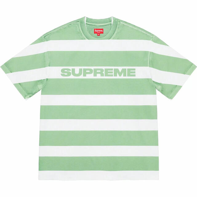 L Supreme Printed Stripe S/S Top Green