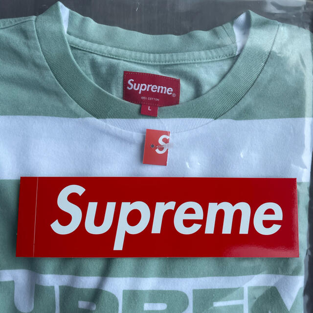 L Supreme Printed Stripe S/S Top Green