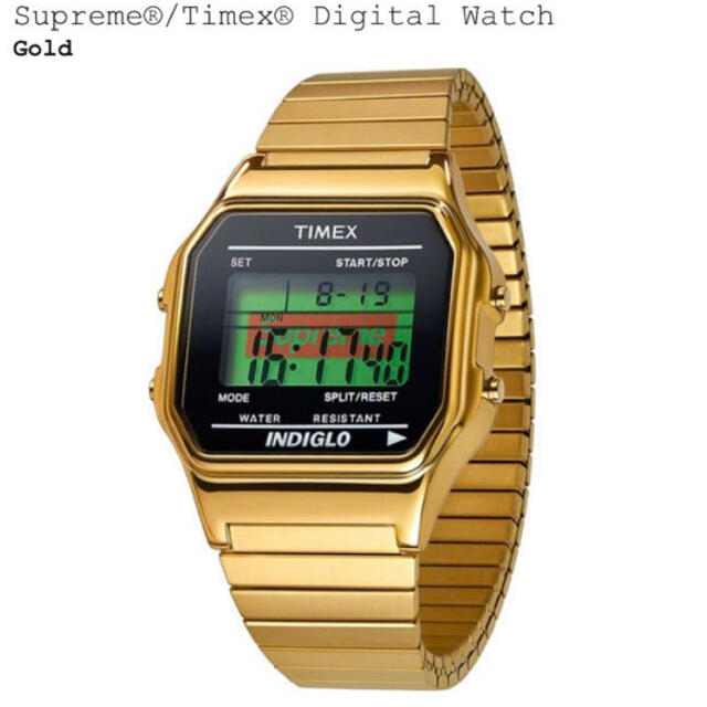 Supreme Timex DigitalWatch ゴールド