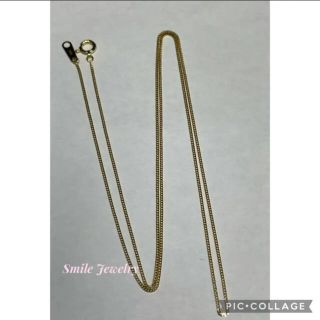 349.K18 2面ダブルカット チェーンネックレス 50cm(ネックレス)