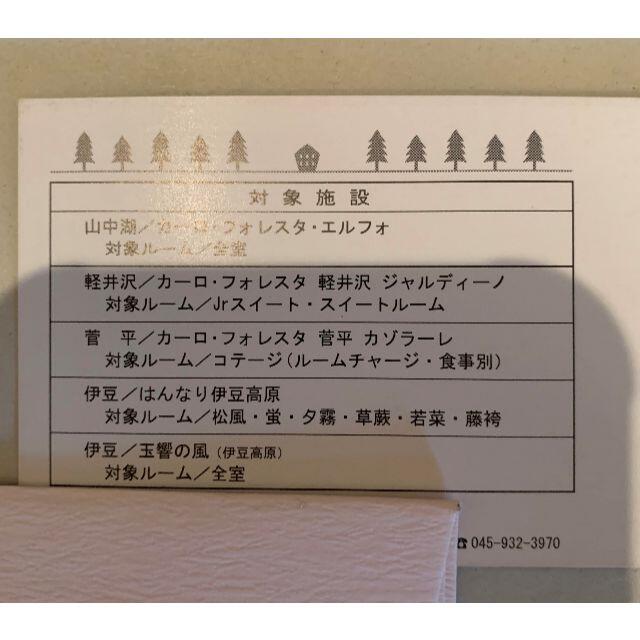 カーロフォレスタ　全日宿泊券　パープル　1枚　カーロリゾート チケットの施設利用券(その他)の商品写真