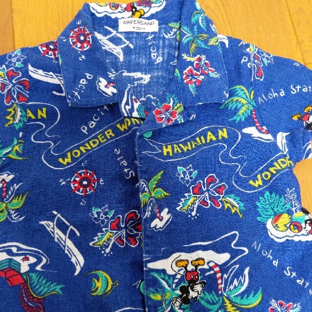Disney(ディズニー)のミッキー☆アロハシャツ☆size100 キッズ/ベビー/マタニティのキッズ服男の子用(90cm~)(パジャマ)の商品写真