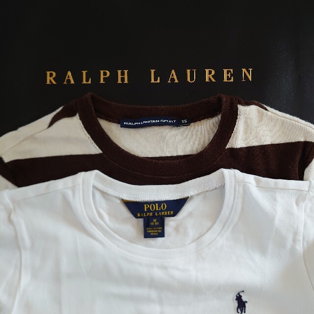Ralph Lauren(ラルフローレン)のラルフローレン半袖Tシャツ140150XSワンポイント刺繍ボーダー キッズ/ベビー/マタニティのキッズ服女の子用(90cm~)(Tシャツ/カットソー)の商品写真