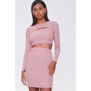 フォーエバートゥエンティーワン(FOREVER 21)の新品 FOREVER21 セットアップ ピンクベージュ ツーピース(セット/コーデ)