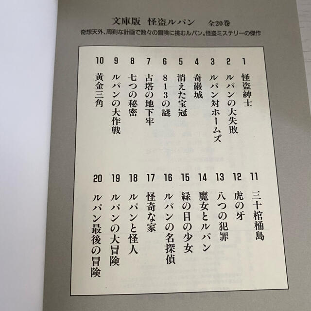 怪盗ルパン シリーズ 全巻 セット 全20巻 ルブラン原作 小説 エンタメ/ホビーの本(文学/小説)の商品写真