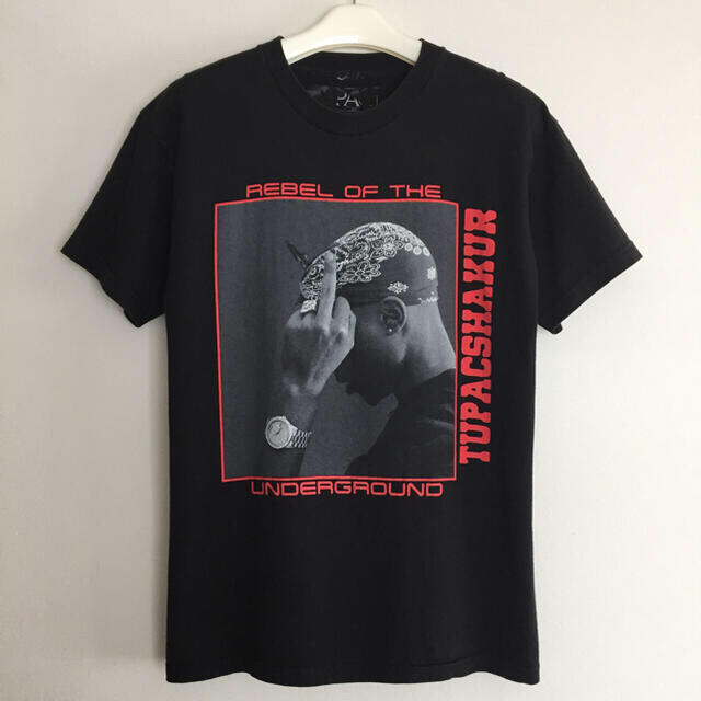 限定 即完売 VLONE × 2PAC ヴィーロン コラボ 半袖 Tシャツ LカラーBLACKブラック黒