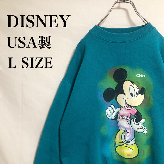 69%OFF!】 希少‼︎ 90s Disney レトロ ミッキー パーカー USA製 紺色