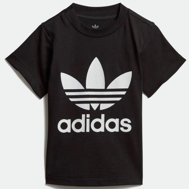 adidas(アディダス)の【新品】adidas アディダス トレフォイル Tシャツ ブラック 80センチ キッズ/ベビー/マタニティのベビー服(~85cm)(Ｔシャツ)の商品写真