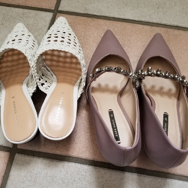 ZARA パンプス2足(ピンク系、ブルー系)