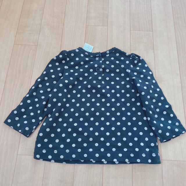 H&M(エイチアンドエム)のパフスリーブカットソー キッズ/ベビー/マタニティのベビー服(~85cm)(Ｔシャツ)の商品写真