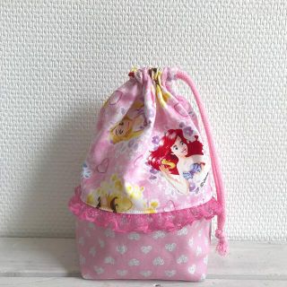 ラスト♡ハートフラワー柄♡ピンクハート ミニフリル  コップ袋(外出用品)