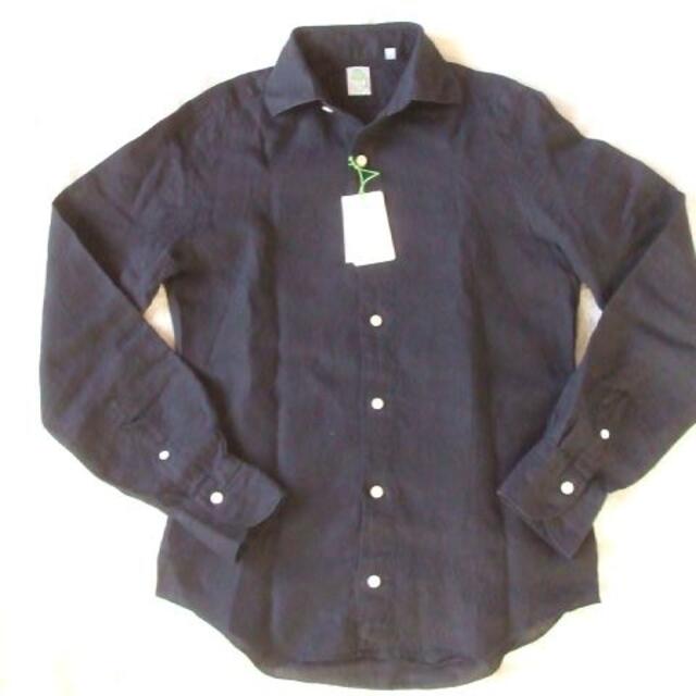 FINAMORE(フィナモレ)のFINAMORE フィナモレ リネンシャツ ブラック３７ メンズのトップス(シャツ)の商品写真