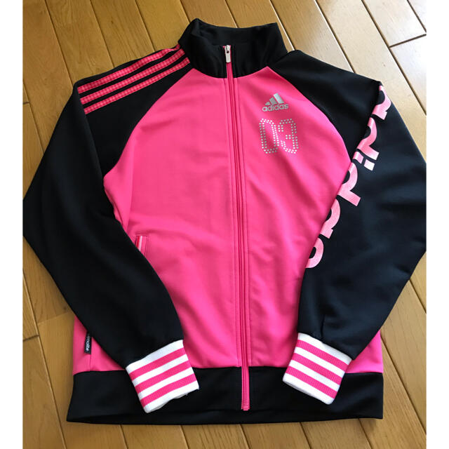 adidas(アディダス)の160アディダスジャージ上着 キッズ/ベビー/マタニティのキッズ服女の子用(90cm~)(ジャケット/上着)の商品写真