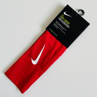 ナイキ(NIKE)のNIKE ナイキ ヘアバンド レッド Dri-Fit ワイド ターバン(ヘアバンド)