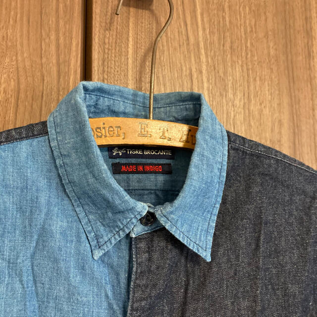 men's S】ディグルブロカンテ デニムシャツ クレイジーパターン 長袖