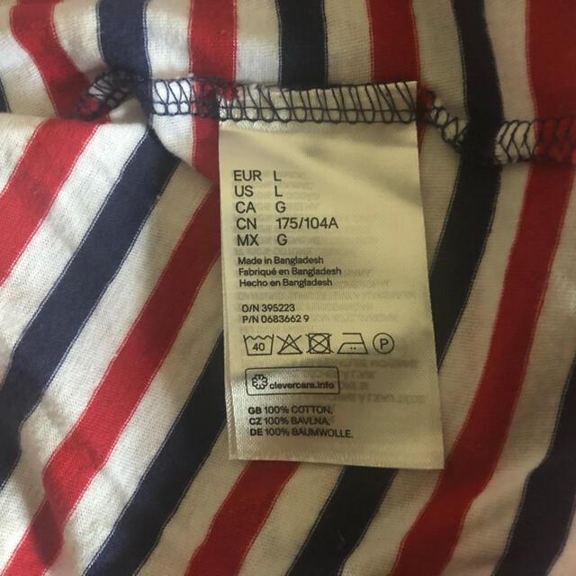 H&M(エイチアンドエム)のH&M 長袖 Tシャツ ボーダー ロンT 白 赤 紺 マリンカラー レディースのトップス(Tシャツ(長袖/七分))の商品写真
