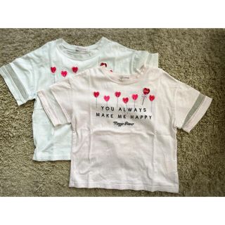 メゾピアノジュニア(mezzo piano junior)のメゾピアノ、Tシャツ2枚セット、サイズS140、まとめ、美品(Tシャツ/カットソー)