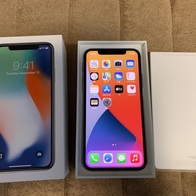 iPhoneX 64GB シルバー simフリー 美品