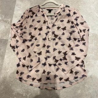 エイチアンドエム(H&M)の長袖　カットソー　ピンク(カットソー(長袖/七分))