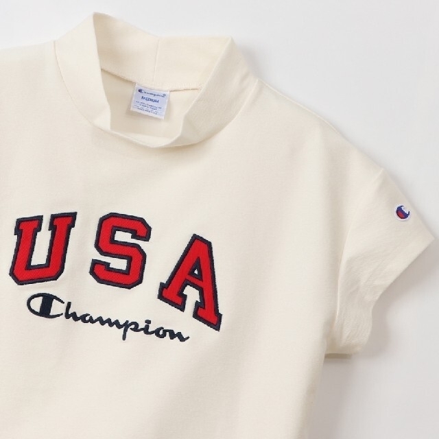 Champion(チャンピオン)の新品 L Champion golf mock neck shirt USA 白 スポーツ/アウトドアのゴルフ(ウエア)の商品写真