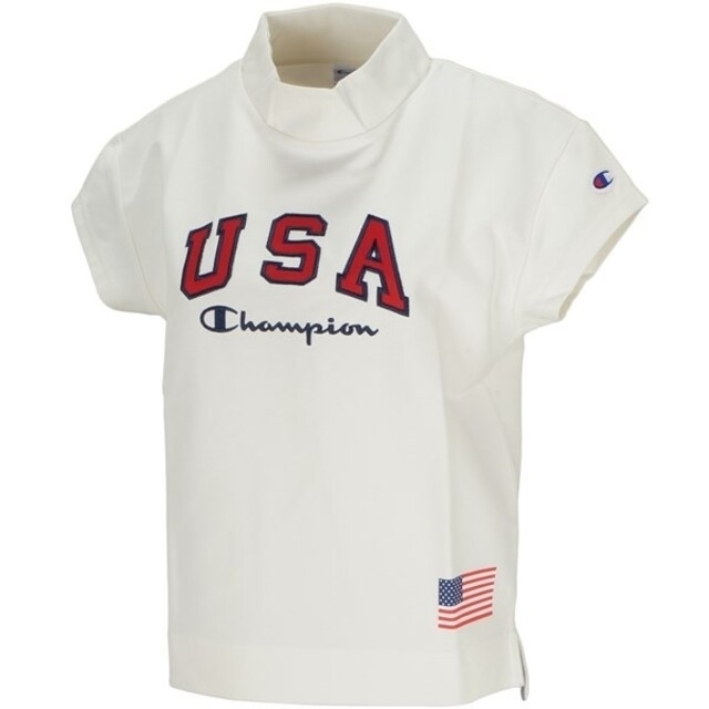 Champion(チャンピオン)の新品 L Champion golf mock neck shirt USA 白 スポーツ/アウトドアのゴルフ(ウエア)の商品写真