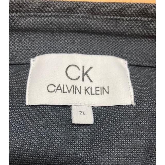 ck Calvin Klein(シーケーカルバンクライン)のカルバンクライン チンツリネンポリ ビジネス ポロシャツ ブラック系 2L メンズのトップス(ポロシャツ)の商品写真