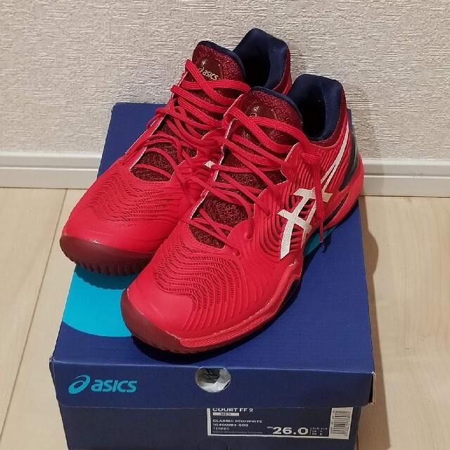 asics - 【asics】COURT FF 2 クラシックレッド 26.0cmの通販 by