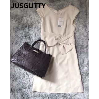 ジャスグリッティー(JUSGLITTY)の●未使用 ダグ付き●JUSGLITTY ワンピース アイボリー(ひざ丈ワンピース)