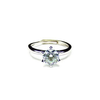 モアッサナイト1ct銀925指輪15号プラチナメッキ強い輝きU0016  3(リング(指輪))