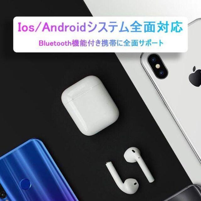 GWセール　白　i12-tws ワイヤレスイヤホン iPhone/Android スマホ/家電/カメラのスマホアクセサリー(ストラップ/イヤホンジャック)の商品写真