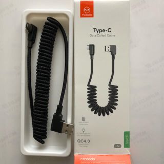 Ｌ字型　typeＣ　充電ケーブル　USB(バッテリー/充電器)