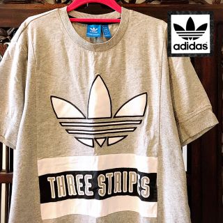 アディダス(adidas)のアディダス オリジナルス グレー ビッグロゴ タンクトップ Tシャツ トップス (Tシャツ/カットソー(半袖/袖なし))