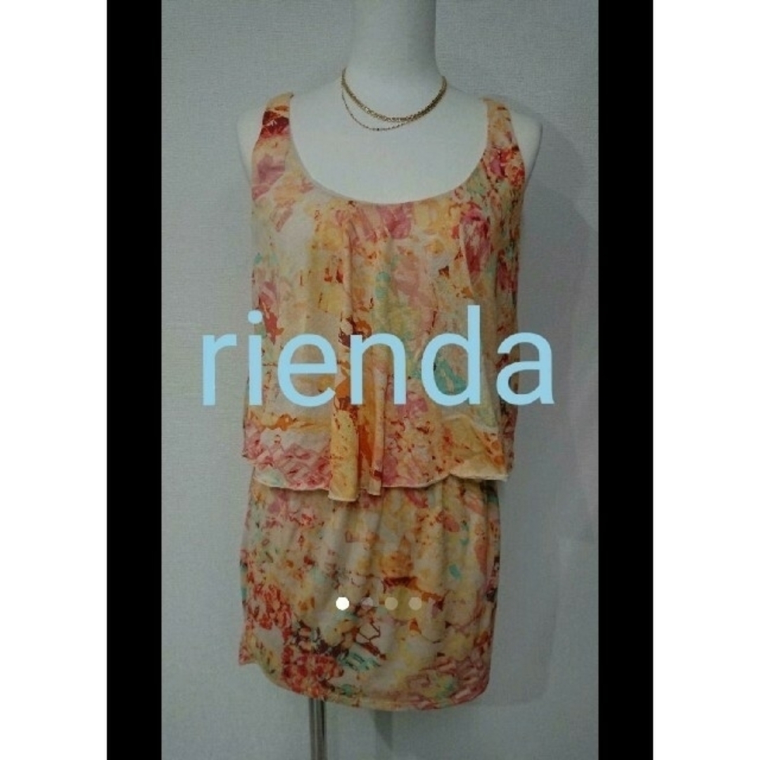 rienda(リエンダ)のリエンダ♡完売　アートフラワータンクワンピース レディースのワンピース(ミニワンピース)の商品写真