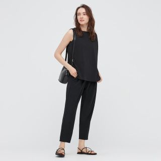 ユニクロ(UNIQLO)の新品クレープジャージーTノースリーブ(カットソー(半袖/袖なし))