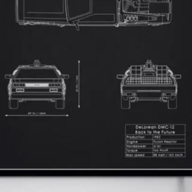 ポスター 063 設計図 バックトゥザフューチャー デロリアン フレームなし エンタメ/ホビーのコレクション(印刷物)の商品写真