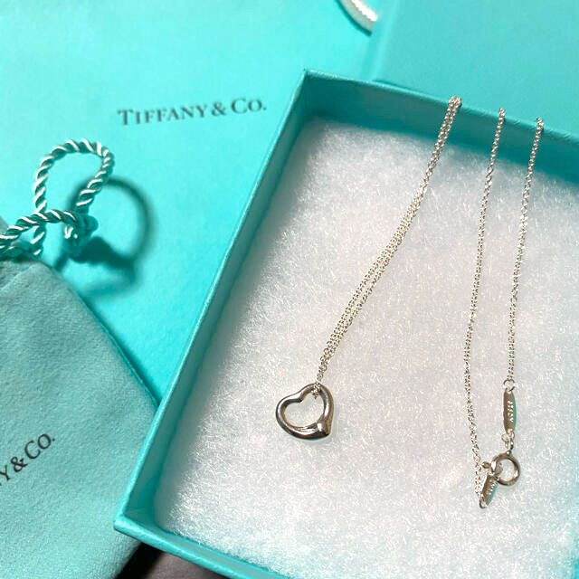 美品 Tiffany& Co. オープンハート ペンダント